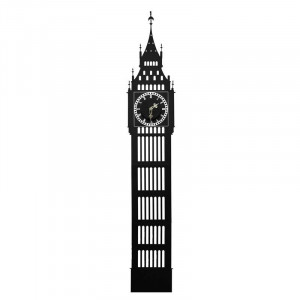 Londra Big Ben Kulesi Sticker Duvar Saati